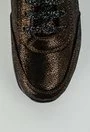 Pantofi sport maro-metalizat din piele naturala Claris