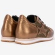 Pantofi sport aurii din piele naturala si material textil Leilani