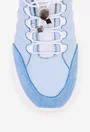 Pantofi sport bleu din piele cu siret elastic