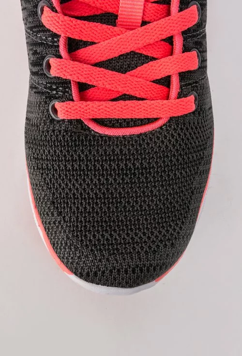 Pantofi sport gri inchis cu roz neon Catia