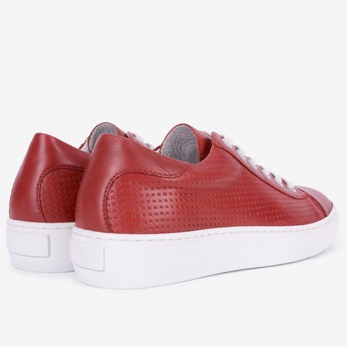 Pantofi sport rosii din piele naturala Bianca
