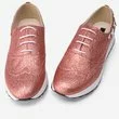 Pantofi roz metalizat din piele naturala Armin
