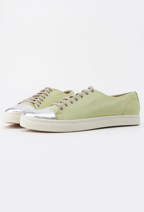 Pantofi sport verde-citron din piele naturala Victoria