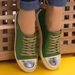 Pantofi sport verzi din piele naturala Vert