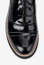 Pantofi stil Oxford negri din piele lacuita