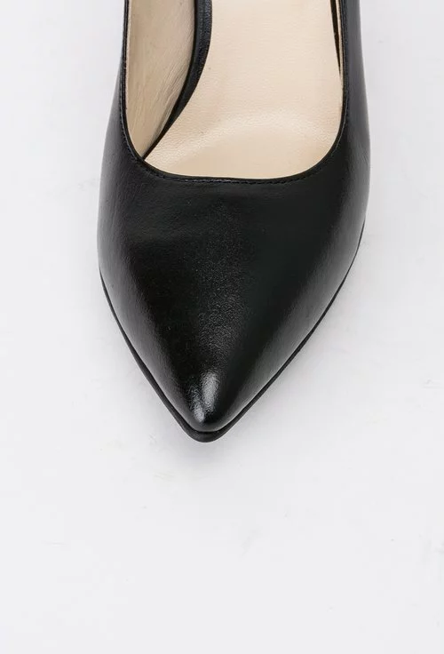 Pantofi stiletto negri din piele naturala Elvire