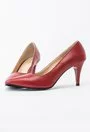 Pantofi stiletto rosii din piele naturala Elvire