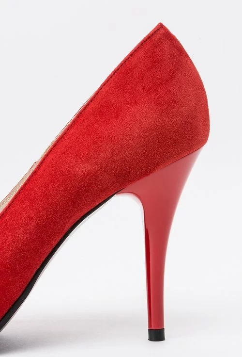 Pantofi Stiletto rosii din piele naturala Obscuro