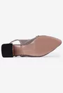 Pantofi taupe din piele cu perforatii fine