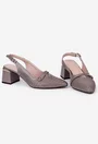 Pantofi taupe din piele cu perforatii fine