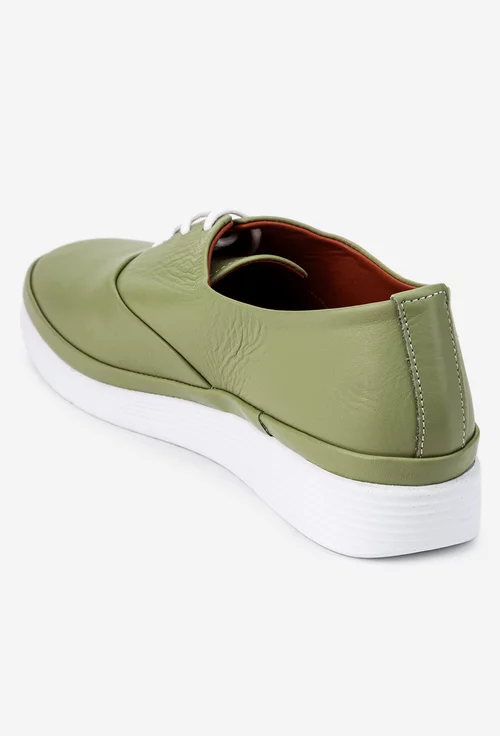 Pantofi verzi din piele naturala