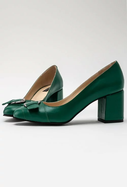 Pantofi verzi din piele naturala Adele