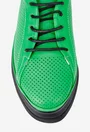 Pantofi verzi din piele naturala perforata