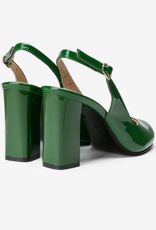 Pantofi verzi din piele naturala Yanick