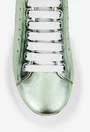 Pantofi verzi sidefati din piele cu siret