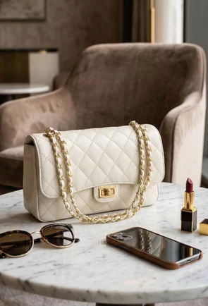 Poseta dama bej deschis din piele naturala Missy