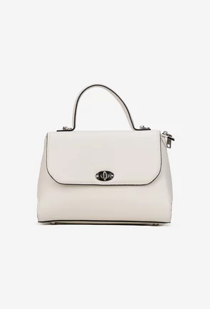 Poseta dama bej deschis din piele texturata