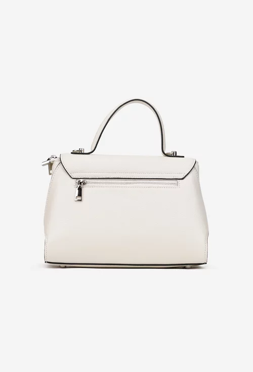 Poseta dama bej deschis din piele texturata