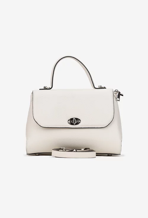 Poseta dama bej deschis din piele texturata