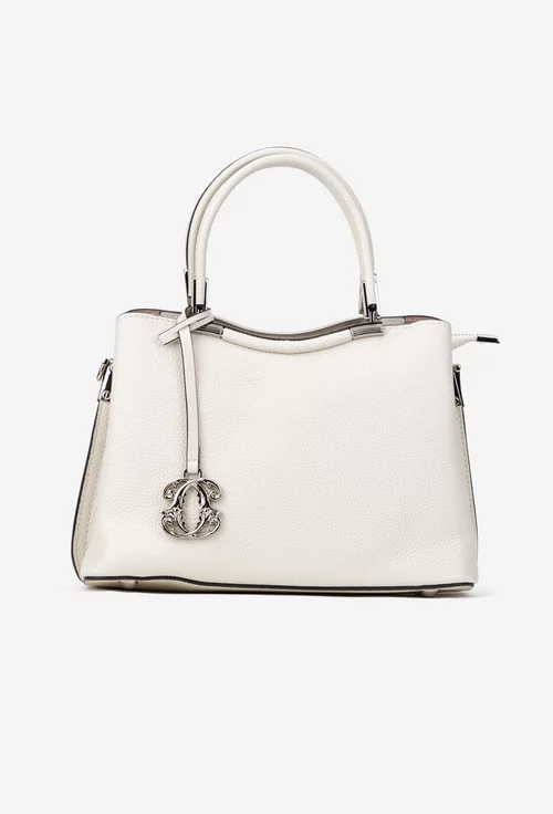 Poseta dama bej deschis din piele texturata