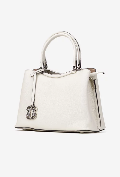 Poseta dama bej deschis din piele texturata