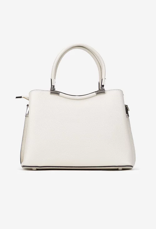 Poseta dama bej deschis din piele texturata