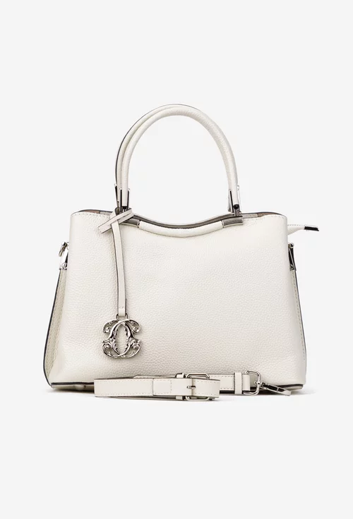 Poseta dama bej deschis din piele texturata