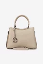 Poseta dama bej din piele texturata