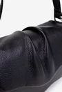 Poseta dama din piele texturata neagra