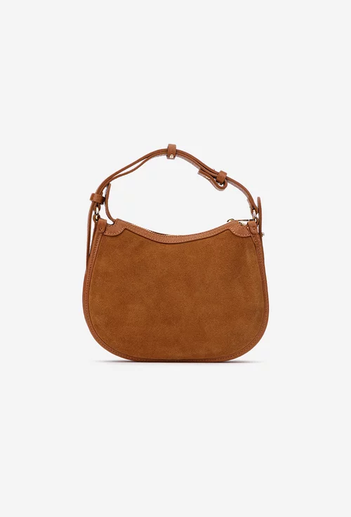 Poseta dama maro din piele cu bareta reglabila