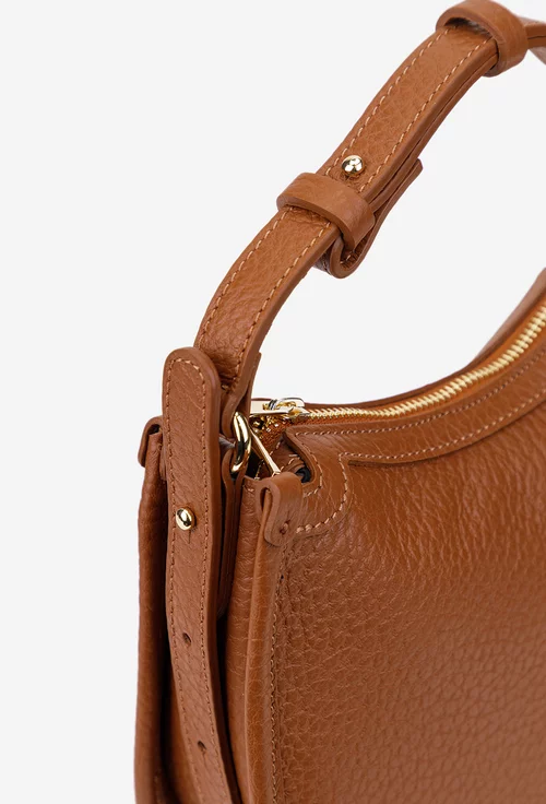 Poseta dama maro din piele cu bareta reglabila