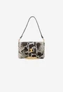 Poseta dama maro din piele texturata animal print