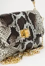Poseta dama maro din piele texturata animal print