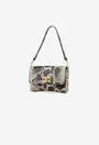 Poseta dama maro din piele texturata animal print