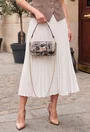Poseta dama maro din piele texturata animal print