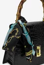 Poseta dama neagra din piele naturala cu ornament