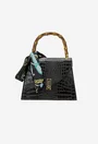 Poseta dama neagra din piele naturala cu ornament