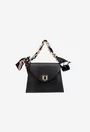 Poseta dama neagra din piele naturala cu ornament
