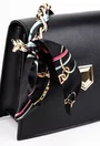 Poseta dama neagra din piele naturala cu ornament