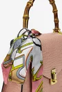 Poseta dama roz pudra din piele naturala cu ornament