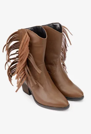 Botine dama din piele maro stil ciocate