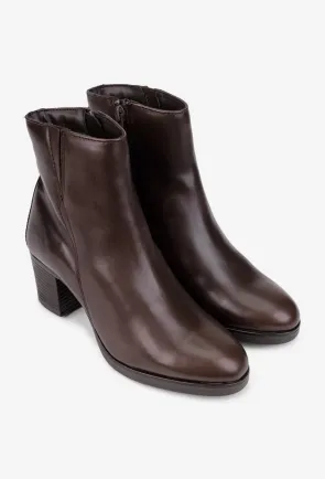 Botine dama din piele naturala maro inchis