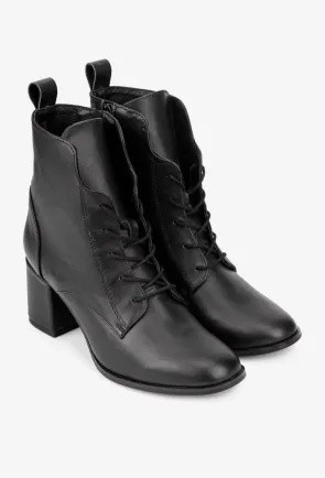 Botine dama negre din piele naturala
