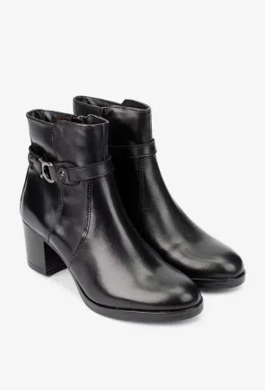 Botine dama negre din piele naturala