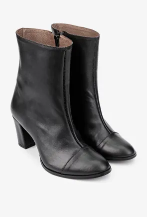 Botine dama negre din piele naturala