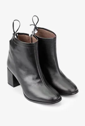 Botine dama negre din piele naturala