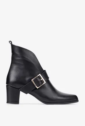 Botine dama NUR din piele naturala neagra
