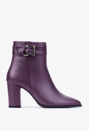 Botine dama NUR mov din piele naturala