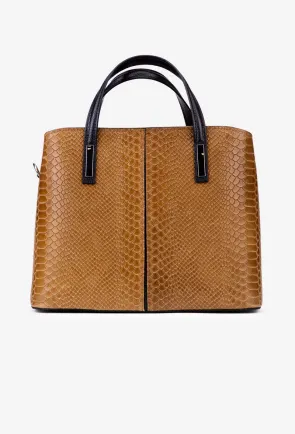 Geanta dama maro confectionata din piele cu aspect croco