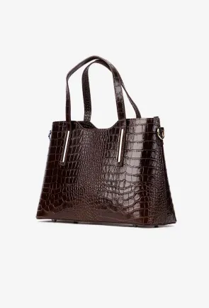 Geanta dama maro inchis din piele model croco